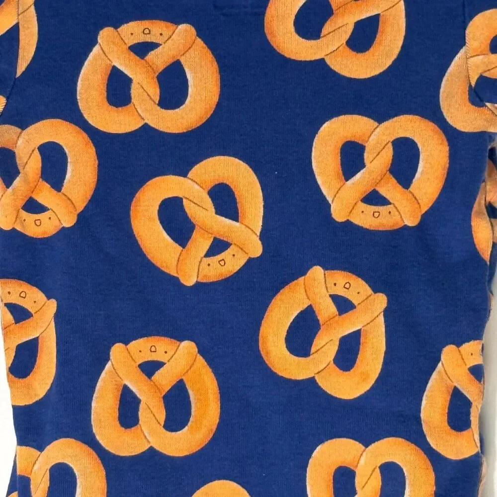 Old Navy Baby 18-24 Months Blue Pretzel Print Pajama Short Set Cotton Neutral